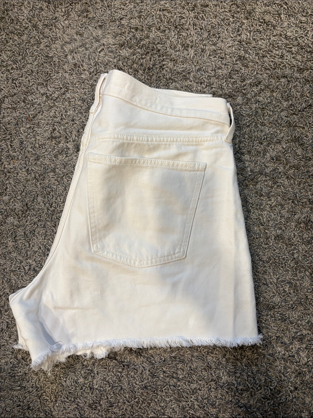 Universal Thread Ivory Cutoff Denim Shorts with Frayed Hem